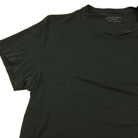 ALLSAINTS Mens Oversize XS T-Shirt Pluto SS Crew Grey Hi-Lo Hem MD007Q - Picture 3 of 13